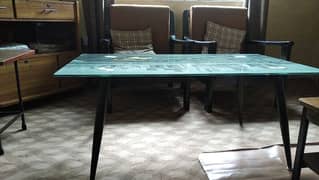 Glass table is available for sale