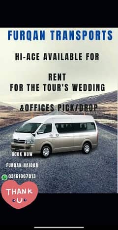 Toyota hiace available for rent