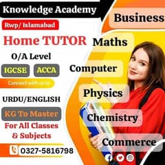 All Rwp/ISD Services, Home Tutor,Online,O/A level,IGCSE,ICS,FSC,Montes