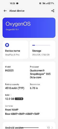 OnePlus 8pro 256 gb
