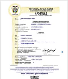 INVITATION LETTER FOR COLOMBIA VISIT VISA (3 months invitation letter)