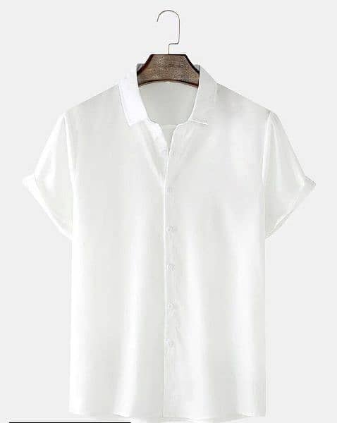 2 pc's Men's Cotton Plain Half Sleeves Shirt 3