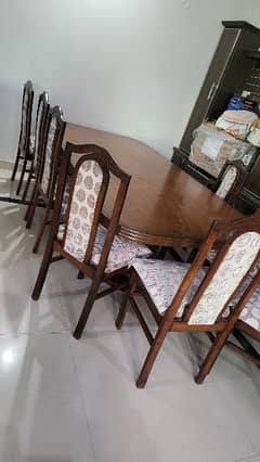 Classic Chinioti Shesham Wood Dining Table Set