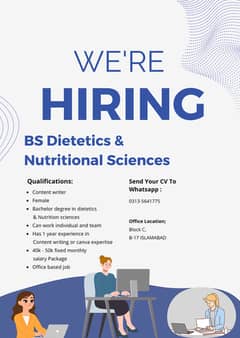 BS Dietetics & Nutritional Sciences (fresh graduate)