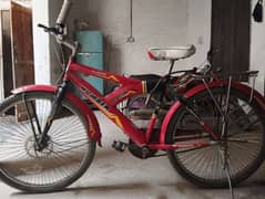 Red coloured Humber bicycle fresh