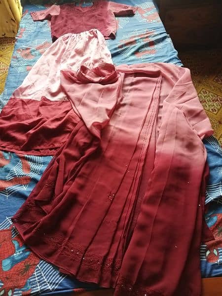 Tea pink embroidery Saree. 7