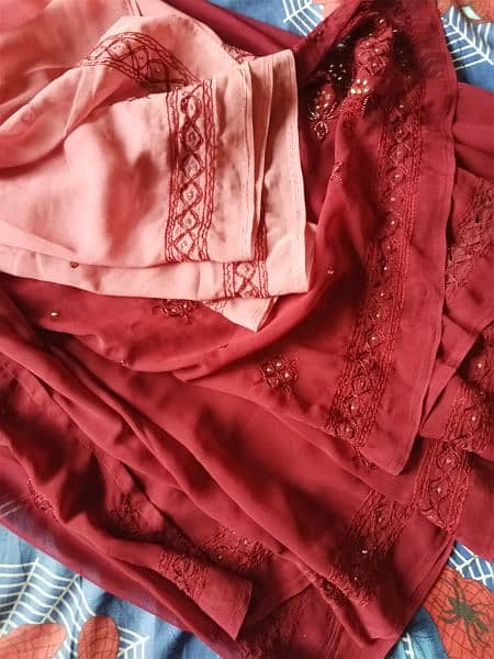 Tea pink embroidery Saree. 10