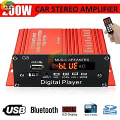 200W Bluetooth 2.0 channel audio power HiFi amplifier 12VAV power amp