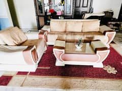 seven seater sofa set with glass table