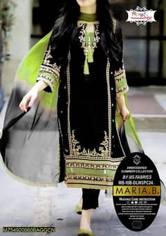 3 piece women unstitched lawn embroidery suit