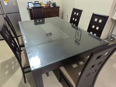 6 Seater Dining Table and Chairs/Glass Dining Table/chaires/furniture