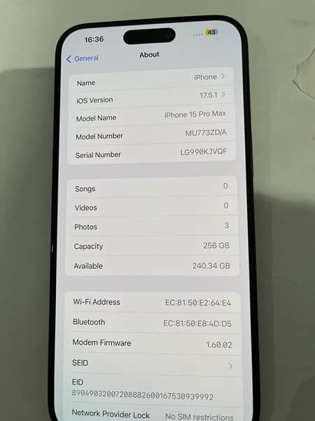 iphone 15 pro max 256GB Black titanium FU 1