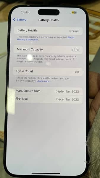 iphone 15 pro max 256GB Black titanium FU 8