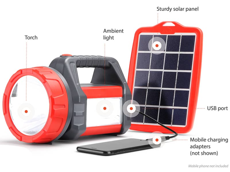 Solar plate with rechargeable torch 2