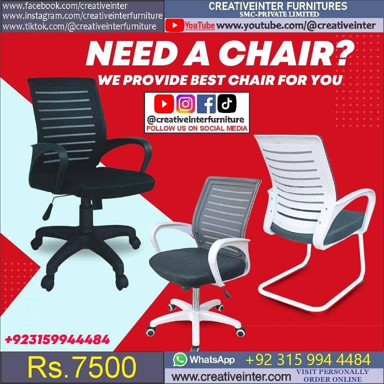 Office chair table CEO Executive Mesh Desk Staff Visitor Sofa Manager 6