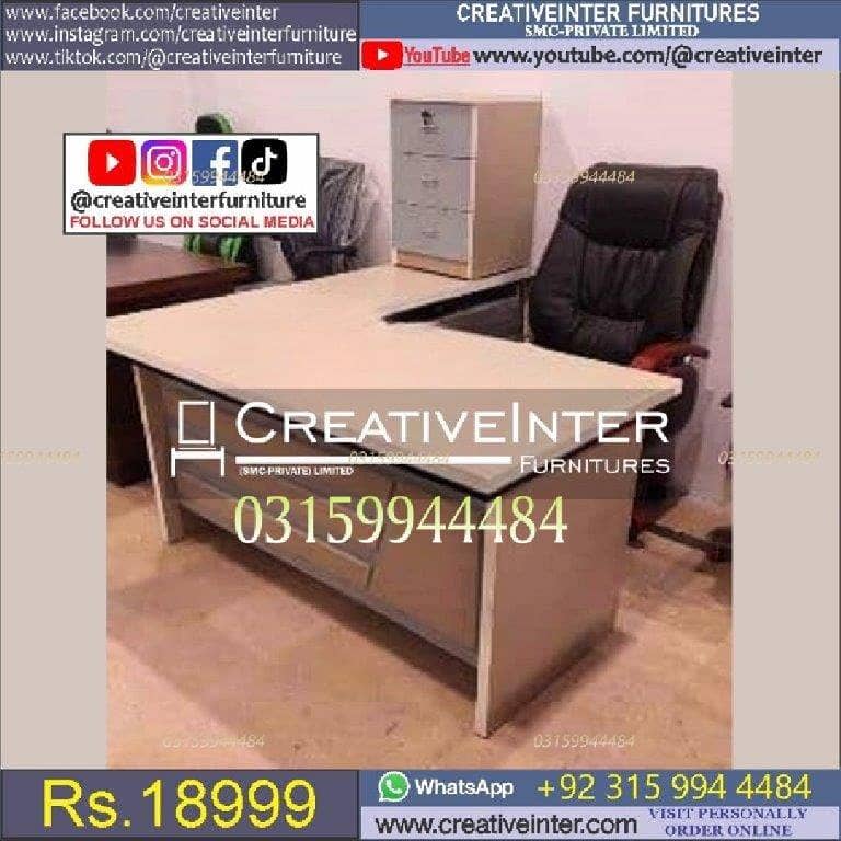 Office table study desk sofa chair Executive L Shape computer meeting 8