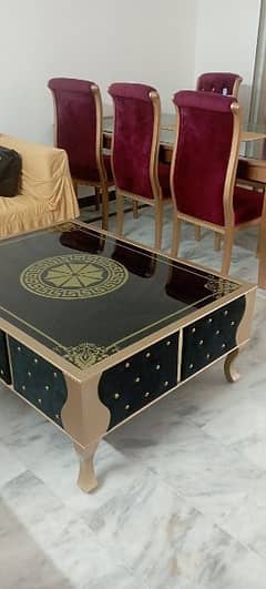 centre table with velvet sides