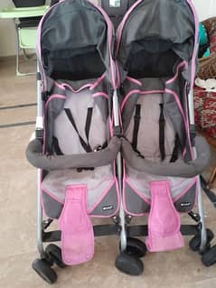 Double seat baby stroller imported