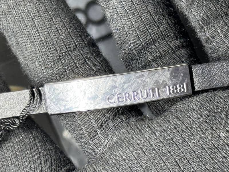 Cerruti 1881 Silver And Black Leather Bracelet For Men 6