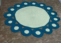 handmade crochet round table matt.