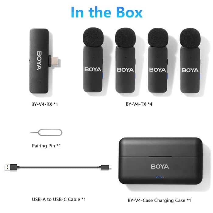 BOYA FOUR 4 WIRELESS MIC MICROPHONE TYPE C 4