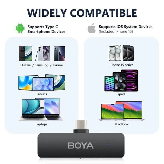 BOYA FOUR 4 WIRELESS MIC MICROPHONE TYPE C 8