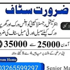 Online Work Available for Male Female and students