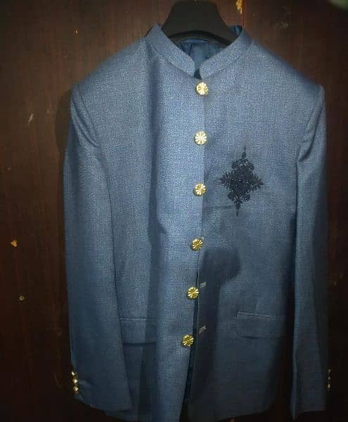 NAVY BLUE RAW SILK  PRINCE PENT  COAT 4