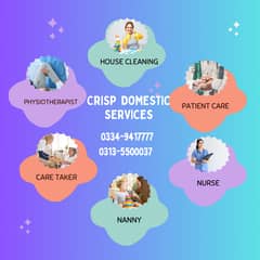 House Maid , Babysitter, Nanny, Nurse, Cook , Driver , Patient Care