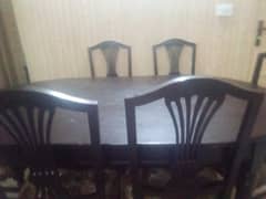 Wooden Dining table with 6 chairs