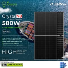 Q-SUN 580W Solar Qrystal N8 (Mono-Crystalline)