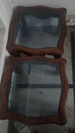 2 in number pure sheesham glass tables urgent sale