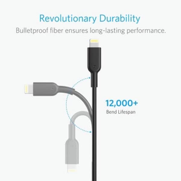 Anker Powerline II Lighting Cable 3ft – Black/ 5