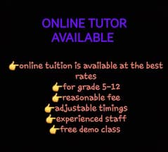 i am an online experienced tutor.