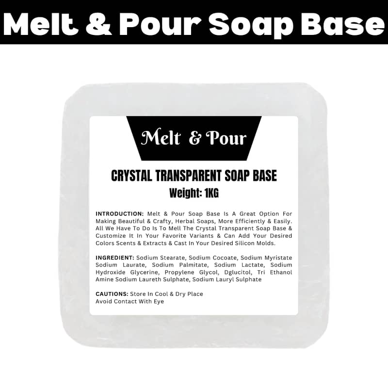 Melt and Pour Transparent Glycerin Soap Base 1KG - AestheticDecor. PK 0