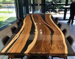 Epoxy resin dining table life time warranty