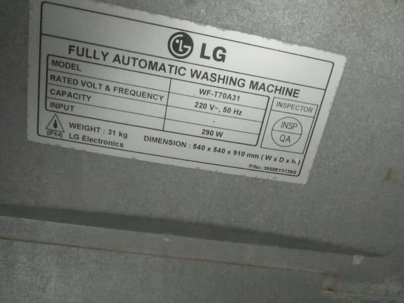 LG automatic washing machine with spinner 1