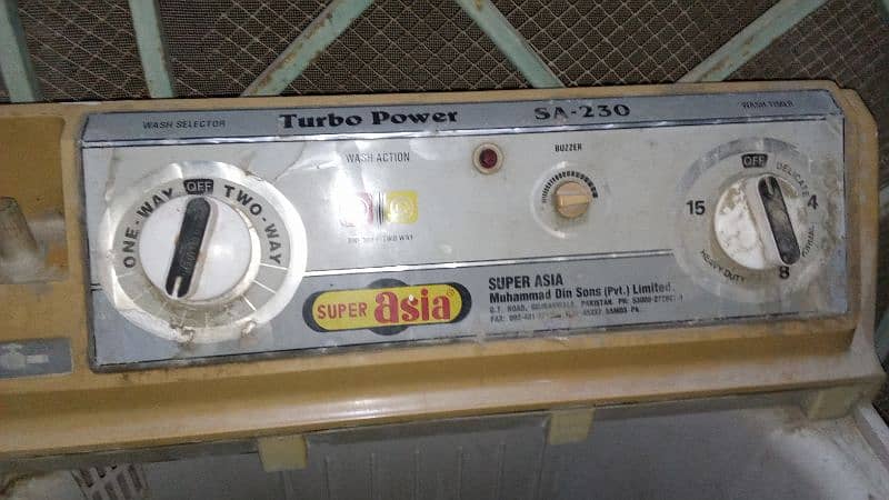 Super Asia Washing machine model SA230 Turbo Power 4