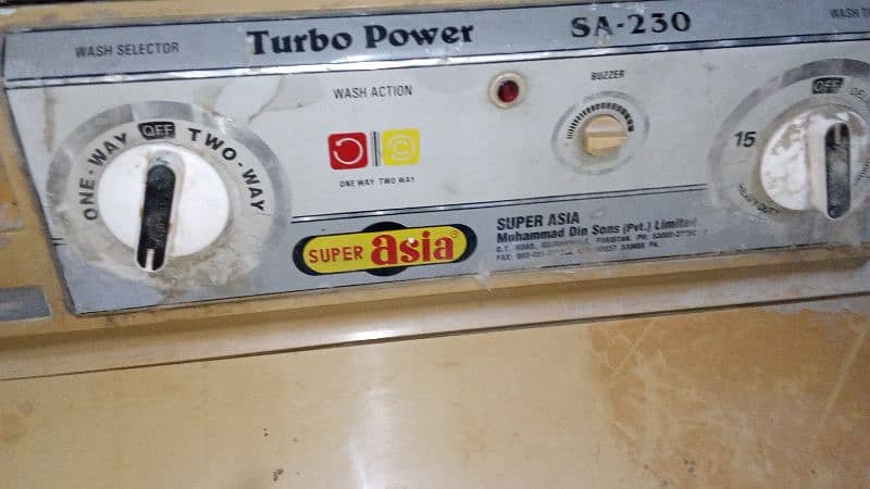 Super Asia Washing machine model SA230 Turbo Power 6