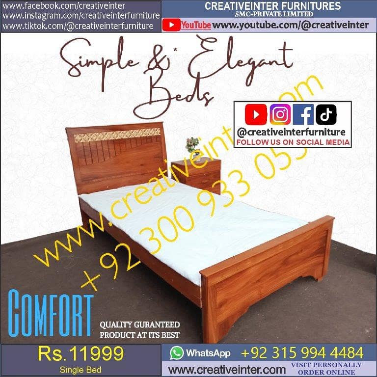 Double Bed King Size SIngle Full Size Queen Bedroom Cushion Wooden 17