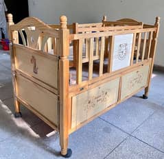 Wooden Baby Cot with Swing