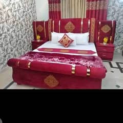 luxury koshan bed king dressing Whit 2 setable
