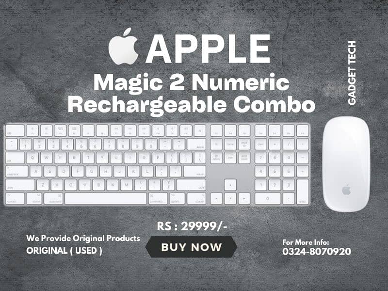 Apple Magic 2 Keyboard Mouse Combo Bluetooth Rechargeable Mini Slim 10