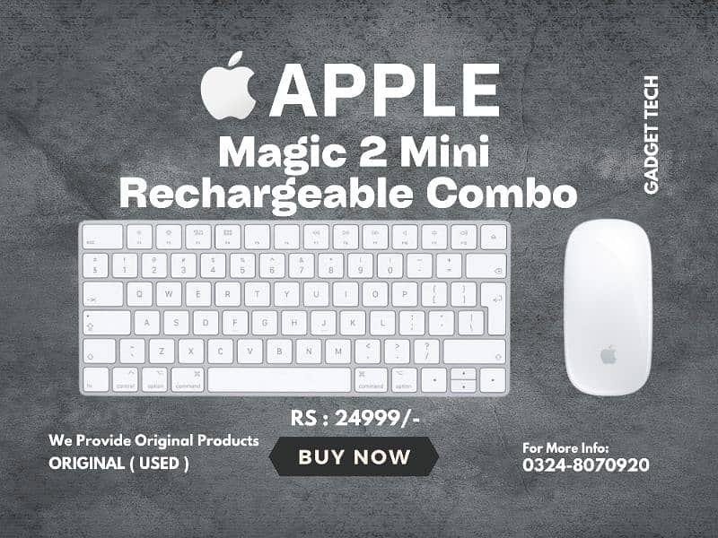 Apple Magic 2 Keyboard Mouse Combo Bluetooth Rechargeable Mini Slim 11