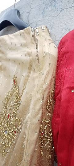 bridal lehnga golden and red combination