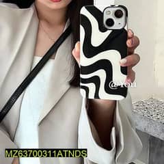 iPhone Black Cover only. zebra wavy stripes Design