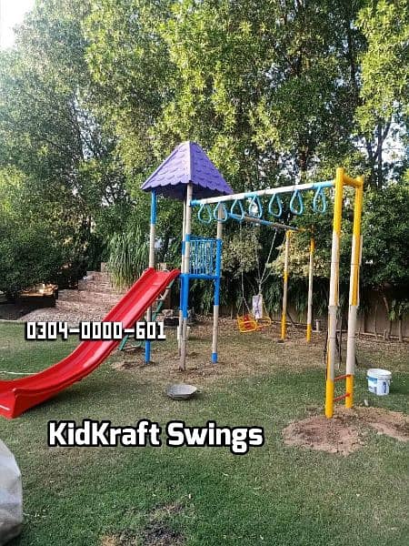 kids Slide/Swings/Kids rides/jhula/Spring rider/jungle gym/gazebo/bar 8