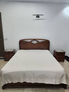 Queen Bed with the mattress and few other furniture items