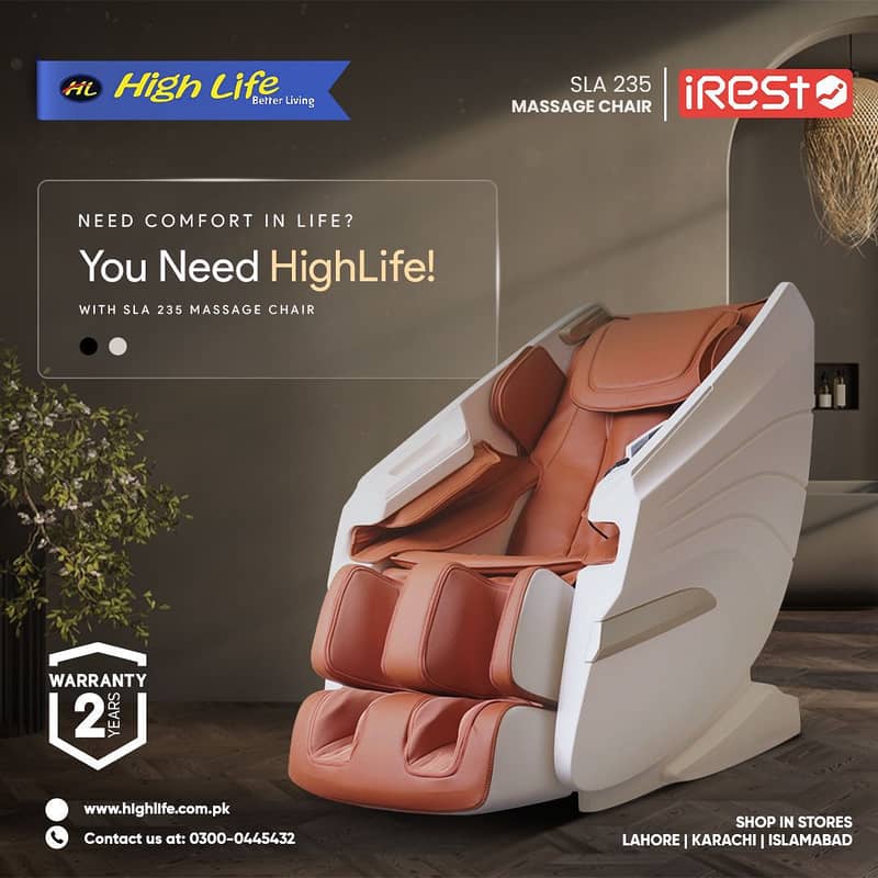 iREST MASSAGE CHAIR PAKISTAN, 4D World no. 1 Massage Chair High Life 12