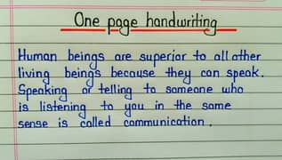 handwriting assignment work